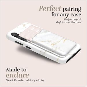 MIO Kartenetui - 3 Karten - MagSafe Kompatibel - White Marble