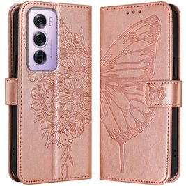 Mobigear Butterfly OPPO Reno 12 Pro Hülle Klapphülle Geldbörse - Roségold
