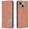 Mobigear Rhombus Slim iPhone 15 Plus Hülle Klapphülle - Braun