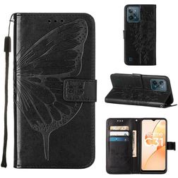 Mobigear Butterfly Realme C31 Hülle Klapphülle Geldbörse - Schwarz