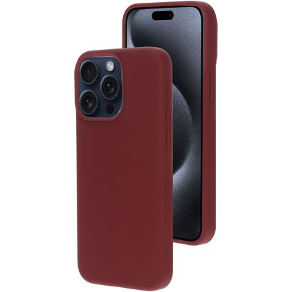 Mobiparts iPhone 15 Pro Max Silikon Hülle Backcover - Plum Red