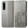 Mobigear Clover Sony Xperia 5 IV Hülle Klapphülle Geldbörse - Grau