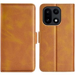 Mobigear Slim Magnet OnePlus 15 Hülle Klapphülle Geldbörse - Cognac