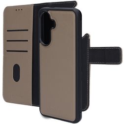Mobiparts Samsung Galaxy A56 Hülle Echtes Leder Abnehmbare 2in1 Klapphülle Geldbörse - Taupe