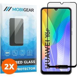 Mobigear Premium Huawei Y6p Panzerglas Gehärtetes Glas Displayschutz - Hüllenfreundlich - Schwarz (2er Pack)