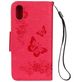 Mobigear Butterfly iPhone X Hülle Klapphülle Geldbörse - Rot