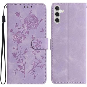 Mobigear Flowers Samsung Galaxy A17 Hülle Klapphülle Geldbörse - Lila