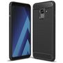 Mobigear Brushed Slim Samsung Galaxy A8 (2018) Hülle Flexibles TPU Backcover - Schwarz