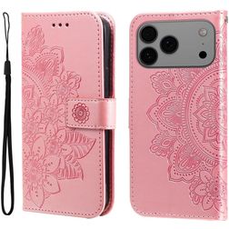 Mobigear Flowers iPhone 17 Pro Max Hülle Klapphülle Geldbörse - Roségold