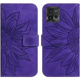 Mobigear Sunflower Motorola Moto G72 Hülle Klapphülle Geldbörse - Lila