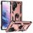 Mobigear Armor Ring Samsung Galaxy S23 Ultra Hülle Hardcase Backcover Stoßfest mit Ringhalter - Roségold