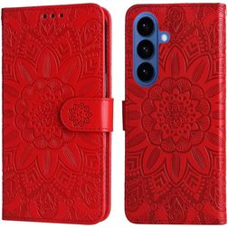 Mobigear Sunflower Samsung Galaxy S26 Plus Hülle Klapphülle Geldbörse - Rot