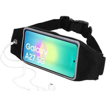 Mobiparts Comfort Fit Belt Handyhalterung Joggen Samsung Galaxy A27 Sporthülle Neopren Gürtel - Schwarz
