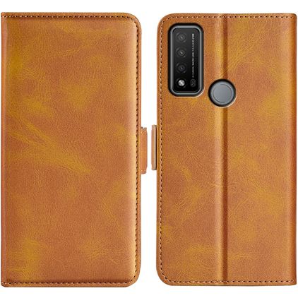 Mobigear Slim Magnet TCL 20 R 5G Klapphülle Portemonnaie - Cognac
