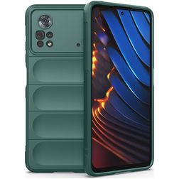 Mobigear Bumpy POCO X4 Pro 5G Hülle Flexibles TPU Backcover - Grün