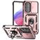 Mobigear Armor Ring Cam Slide Samsung Galaxy A54 Hülle Hardcase Backcover Stoßfest mit Ringhalter und Kamera Slider - Roségold