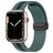 Mobigear Stripe Mag Silikon Apple Watch Armband Magnetverschluss - 42/41/40/38 mm - Schwarz / Grün