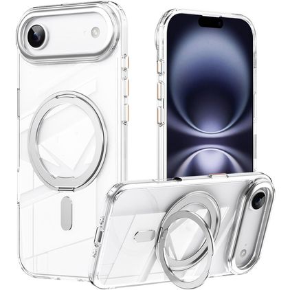 Mobigear Frosted Mag iPhone Air MagSafe Hülle Hardcase Backcover mit Ständer - Silber