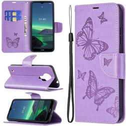 Mobigear Butterfly Nokia 1.4 Hülle Klapphülle Geldbörse - Lila