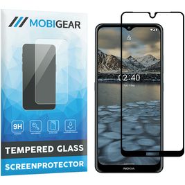 Mobigear Premium Nokia 2.4 Panzerglas Gehärtetes Glas Displayschutz - Hüllenfreundlich - Schwarz