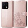Mobigear Clover Xiaomi 13 Klapphülle Portemonnaie - Roségold