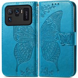 Mobigear Butterfly POCO C40 Hülle Klapphülle Geldbörse - Blau