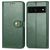 Mobigear Snap Button Google Pixel 7 Pro Hülle Klapphülle Geldbörse - Grün