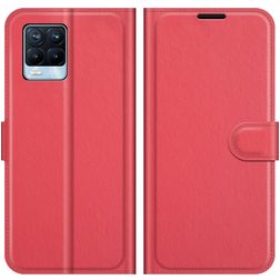 Mobigear Classic Realme 8 Hülle Klapphülle Geldbörse - Rot