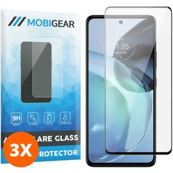 Mobigear Premium Motorola Moto G72 Panzerglas Gehärtetes Glas Displayschutz - Hüllenfreundlich - Schwarz (3er Pack)