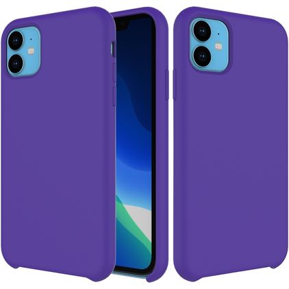 Mobigear Rubber Touch iPhone 11 Silikon Backcover - Lila