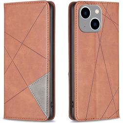 Mobigear Rhombus Slim iPhone 15 Plus Hülle Klapphülle - Braun