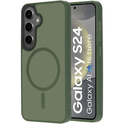 Mobiparts Hardcover Samsung Galaxy S24 MagSafe Hülle Hardcase Backcover - Satin Green