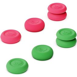 Mobigear Thumbgrip Joystick-Kappen für Nintendo Switch Pro / PS4 / PS5 - Pink / Grün (6er Pack)