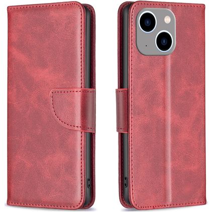 Mobigear Excellent iPhone 15 Plus Klapphülle Portemonnaie - Rot