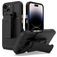 Mobigear Explorer iPhone 14 Pro Hülle Hardcase Backcover Stoßfest mit Ständer - Schwarz