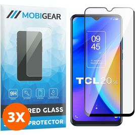 Mobigear Premium TCL 20 SE Panzerglas Gehärtetes Glas Displayschutz - Hüllenfreundlich - Schwarz (3er Pack)