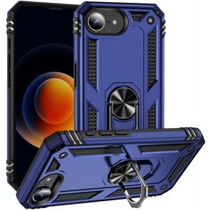 Mobigear Armor Ring iPhone 17e Hülle Hardcase Backcover Stoßfest mit Ringhalter - Blau