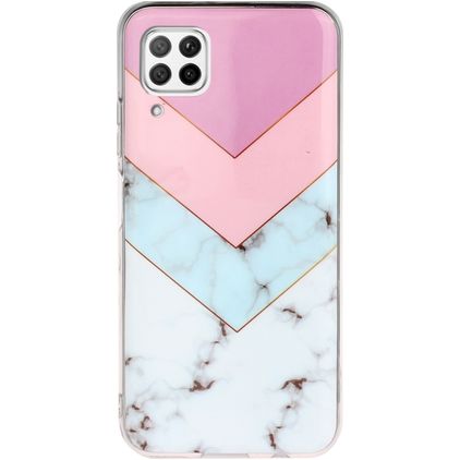 Mobigear Marble Huawei P40 Lite Hülle Flexibles TPU Backcover - Dreifarbig