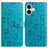 Mobigear Flowers iPhone 17 Hülle Klapphülle Geldbörse - Blau
