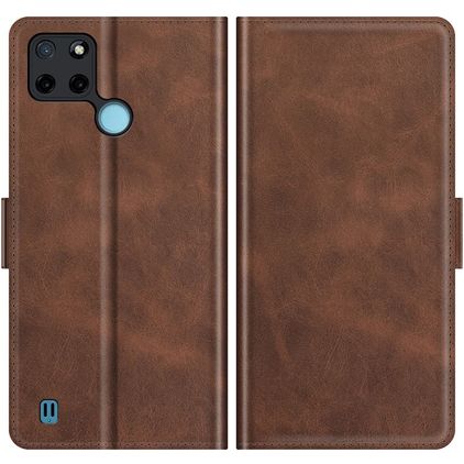 Mobigear Slim Magnet Realme C25Y Hülle Klapphülle Geldbörse - Braun
