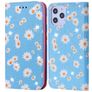 Mobigear Daisies iPhone 12 Pro Max Hülle Klapphülle Geldbörse - Blau