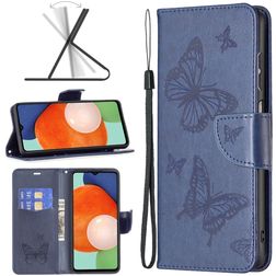 Mobigear Butterfly Samsung Galaxy A13 4G Hülle Klapphülle Geldbörse - Dunkelblau
