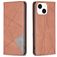Mobigear Rhombus Slim iPhone 15 Hülle Klapphülle - Braun