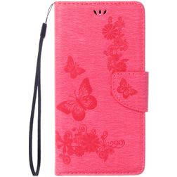 Mobigear Butterfly iPhone 7 Hülle Klapphülle Geldbörse - Magenta