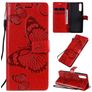 Mobigear Butterfly Sony Xperia 10 II Hülle Klapphülle Geldbörse - Rot