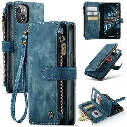 Caseme C30 iPhone 14 Plus Hülle Klapphülle Geldbörse - Blau