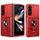 Mobigear Armor Ring Cam Slide Samsung Galaxy Z Fold 7 Hardcase Backcover Shockproof mit Ringhalter und Kamera-Slider - Rot
