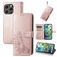 Mobigear Clover iPhone 15 Pro Max Hülle Klapphülle Geldbörse - Roségold