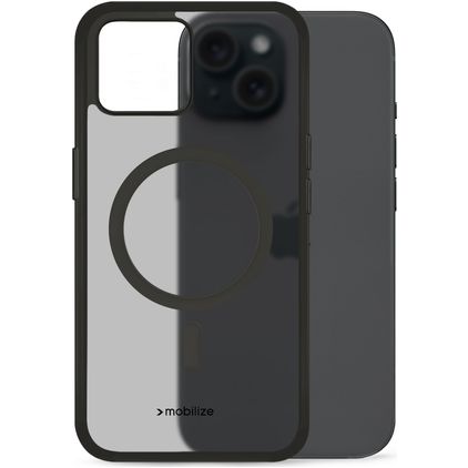 Mobilize Hybrid iPhone 15 MagSafe Hülle Hardcase Backcover Stoßfest - Schwarz