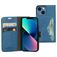 Mobiparts Classic Wallet iPhone 13 Mini Hülle Klapphülle Geldbörse - Steel Blue
